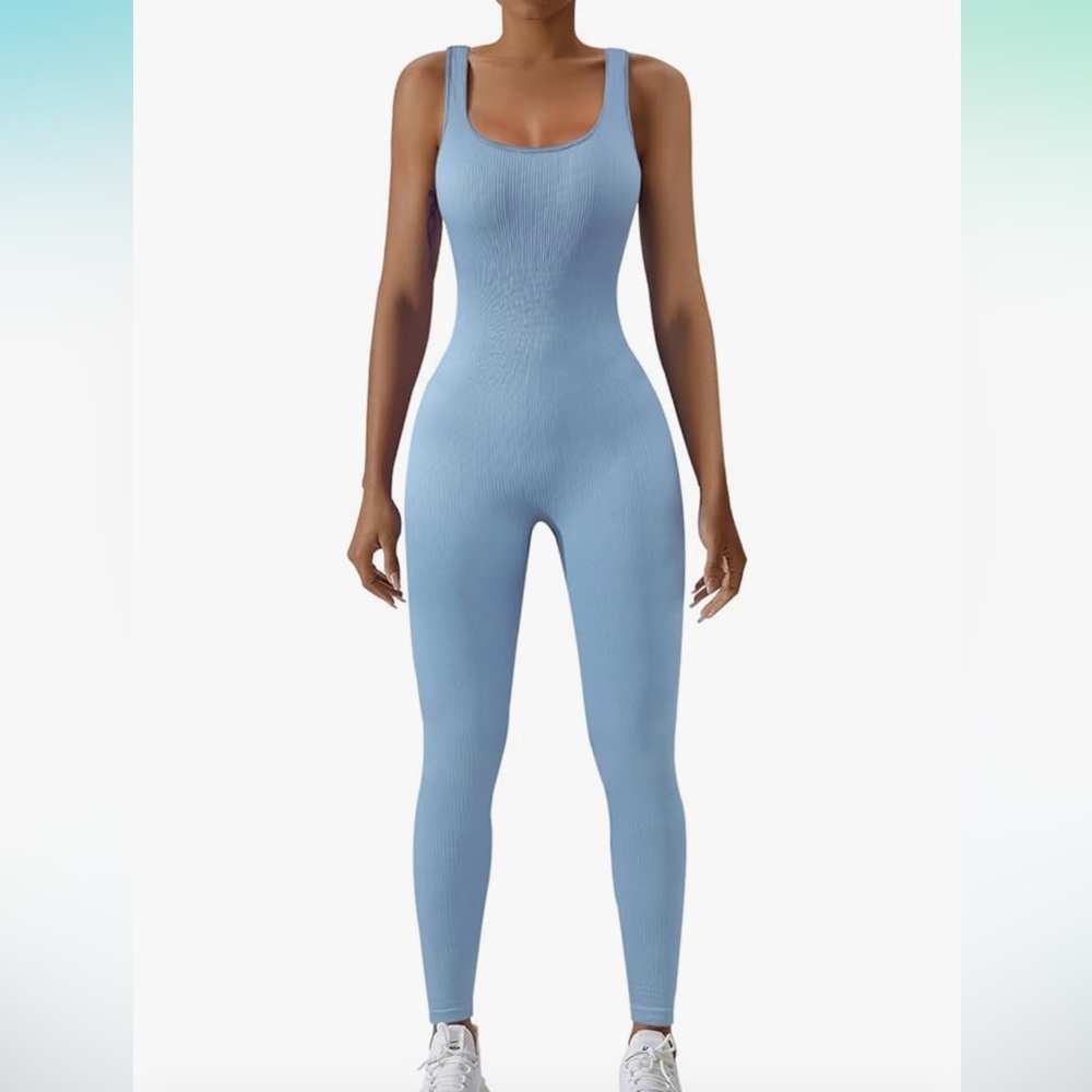 New Vingostar Women's Blue Jumpsuit Yoga Romper One Piece Outfits Size S